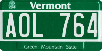VT license plate AOL764