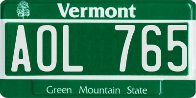 VT license plate AOL765