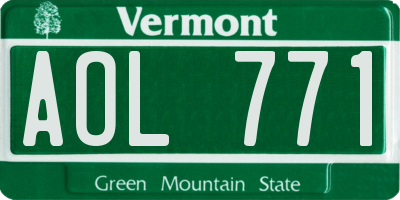 VT license plate AOL771