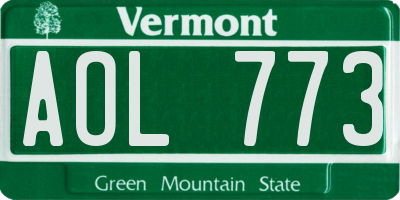 VT license plate AOL773