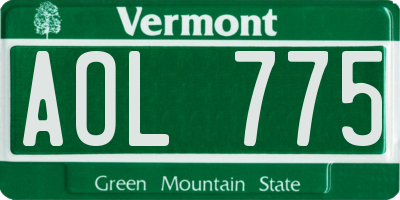 VT license plate AOL775