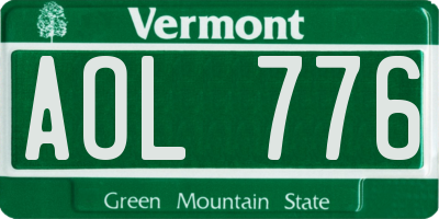 VT license plate AOL776