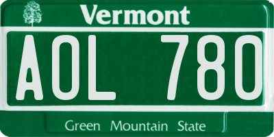 VT license plate AOL780