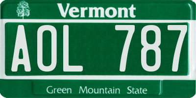 VT license plate AOL787