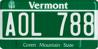 VT license plate AOL788