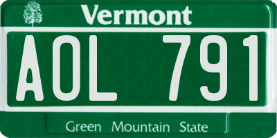 VT license plate AOL791