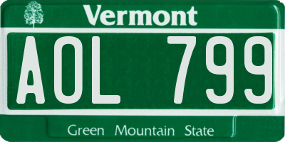 VT license plate AOL799