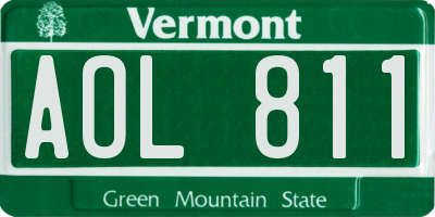 VT license plate AOL811