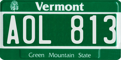 VT license plate AOL813