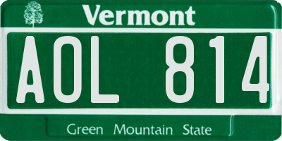 VT license plate AOL814