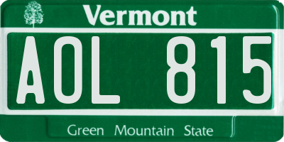VT license plate AOL815