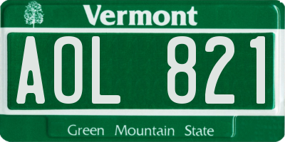 VT license plate AOL821