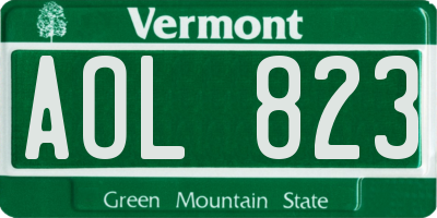 VT license plate AOL823