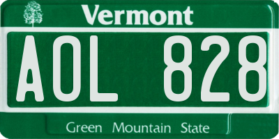 VT license plate AOL828