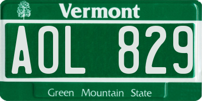 VT license plate AOL829