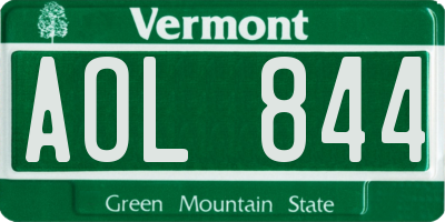 VT license plate AOL844
