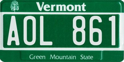 VT license plate AOL861