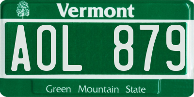 VT license plate AOL879