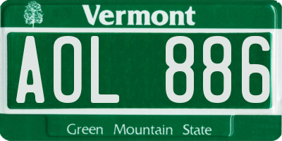 VT license plate AOL886