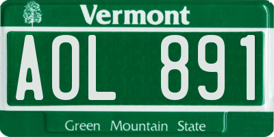 VT license plate AOL891