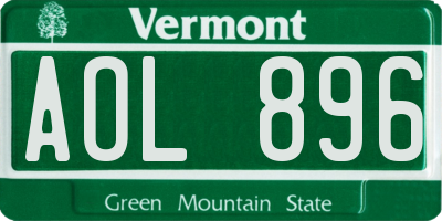 VT license plate AOL896