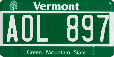 VT license plate AOL897