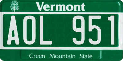 VT license plate AOL951