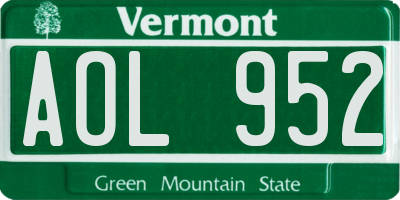 VT license plate AOL952