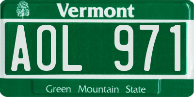 VT license plate AOL971