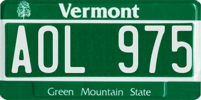 VT license plate AOL975