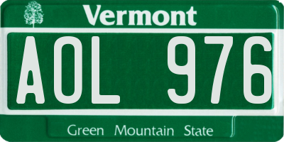 VT license plate AOL976