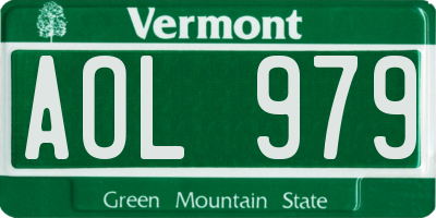 VT license plate AOL979