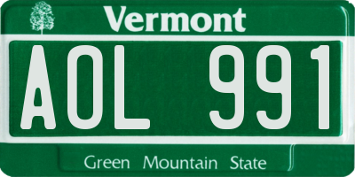 VT license plate AOL991
