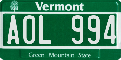 VT license plate AOL994