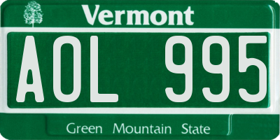 VT license plate AOL995