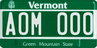 VT license plate AOM000