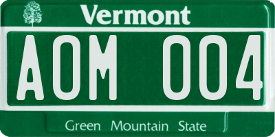 VT license plate AOM004