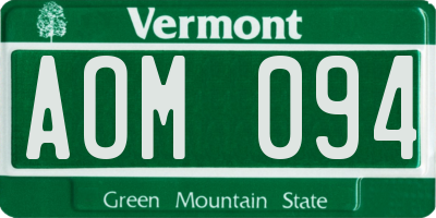 VT license plate AOM094