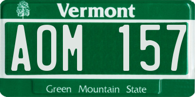 VT license plate AOM157