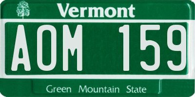 VT license plate AOM159