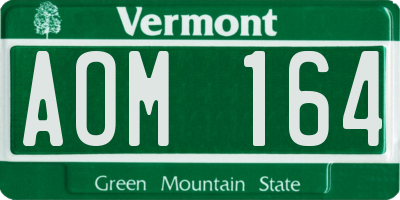 VT license plate AOM164