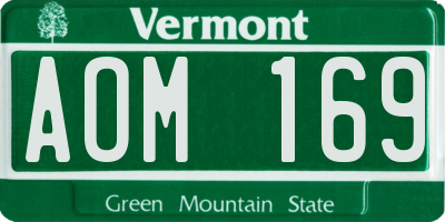 VT license plate AOM169