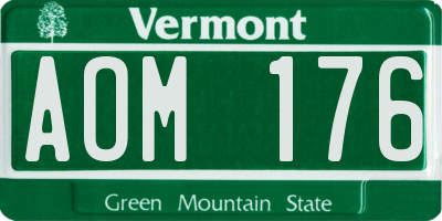 VT license plate AOM176