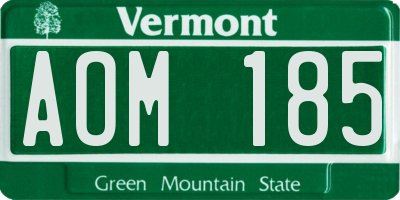 VT license plate AOM185