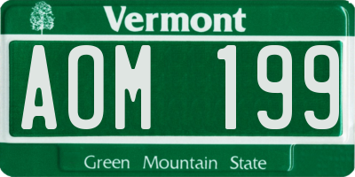 VT license plate AOM199