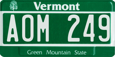 VT license plate AOM249