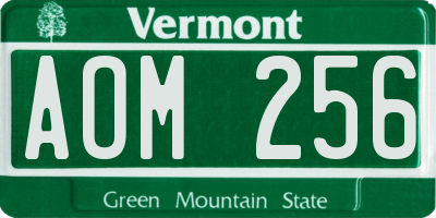 VT license plate AOM256