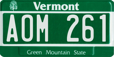 VT license plate AOM261