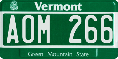 VT license plate AOM266