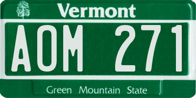 VT license plate AOM271